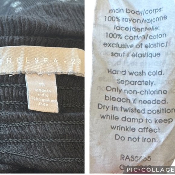 Chelsea 28 Farrah Smocked Cover-Up Black Strapless Crochet Maxi Dress Size M - Picture 15 of 16